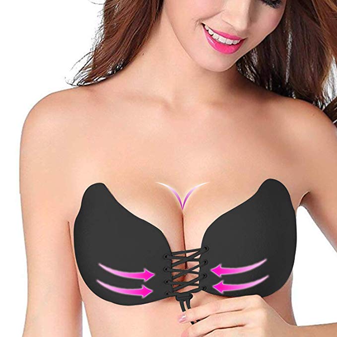 Strapless Bra Sticky Self Adhesive Invisible Push up Bra for Backless and Strapless Dresses,Tops etc.
