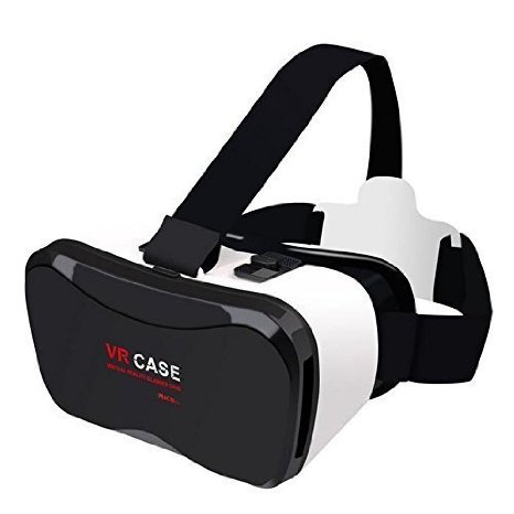 VR Headset -Eagwell 3D VR Glasses Virtual Reality Distance Adjustment VR Helmet for 4.0-5.7 inches Android & iOS Smartphones,Black/White