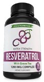 Resveratrol Supplement with Green Tea for Maximum Anti-Aging Support Immune System Boost and Heart Health - Expertly-Crafted Complex for Powerful Antioxidant Benefits - 60 Veggie Capsules - Made in USA