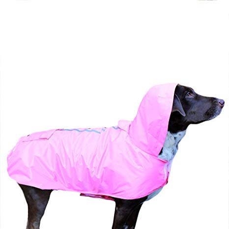 Frenchie Mini Couture Waterproof Dog Raincoat with Fleece Lining, Pink