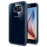 Galaxy S6 Case Spigen Ultra Hybrid AIR CUSHION Metal Slate - 1 Back Protector Included Scratch Resistant Bumper Case with Clear Back Panel for Galaxy S6 2015 - Metal Slate SGP11313