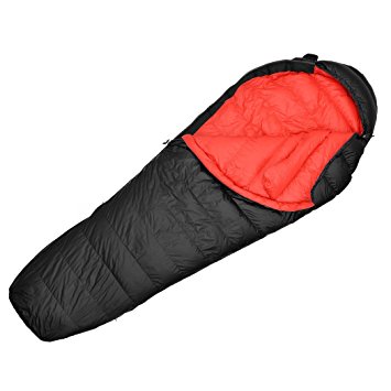 Mountaintop Summit 32°F Mummy Ultralight Goose Down Sleeping Bag for Camping and Hiking