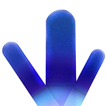 3 Crystal Glass Nail Files Manicure Set Purple/Pink - Small, Medium & Pedicure File (Cerulean Blue)