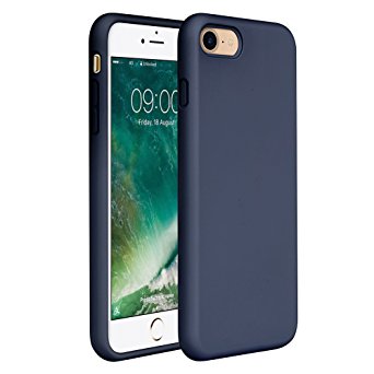 iPhone 8 Case Liquid Silicone, iPhone 7 Silicone Case Miracase Gel Rubber Full Body Protection Shockproof Cover Case Drop Protection for Apple iPhone 7/ iPhone 8(4.7") (Navy Blue)