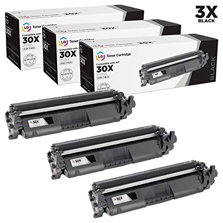 LD Compatible Toner Cartridge Replacement for HP 30X CF230X High Yield (Black, 3-Pack)