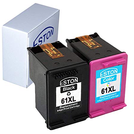 ESTON 2 Pack #61XL Black/Color Ink for ENVY 4500 4501 4502 4504 5530 5531 5535