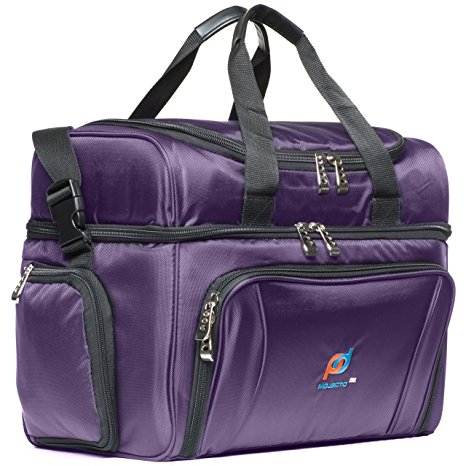 Mojecto Large Cooler Bag-15x12x9 Inch.Two Insulated Compartments, Heavy Duty Polyester, High Density Insulation (Hot or Cold), 2 Heat Sealed Removable Peva Liner, Many Pockets, Strong Double Zipper