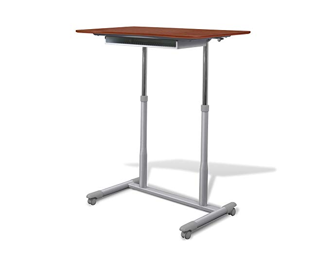 Unique Furniture 205-CH Height Adjustable Sit Stand Desk with Cherry Top