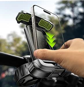 LISEN Bike Phone Mount, Universal Phone Holder for Bike Motocycle Phone Mount, Bicycle Electric Scooter E-Bike Phone Holder for iPhone 16 Pro Max, Samsung S24 Ultra, 4.7-7" Smartphone, Black