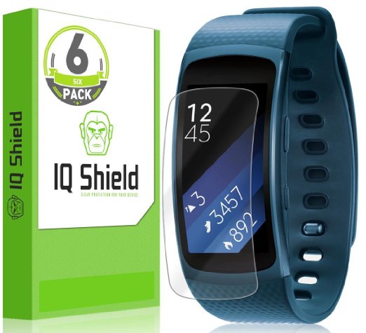 Samsung Gear Fit2 Screen Protector, IQ Shield® LiQuidSkin (6-Pack) Full Coverage Screen Protector for Samsung Gear Fit2 (Gear Fit 2) HD Clear Anti-Bubble Film - with Lifetime Warranty