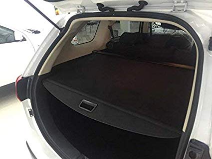 Vesul Black Tonneau Cover Retractable Rear Trunk Cargo Luggage Security Shade Cover Shield Compatible with Mitsubishi Outlander 2014 2015 2016 2017 2018 2019(with Power Remote Liftgate)