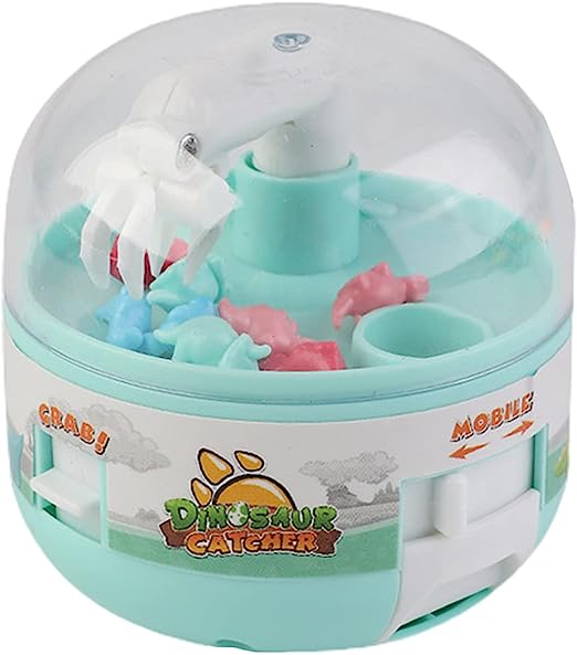 Bluelans Arcade Claw Machine Mini Dinosaur Prize Dispenser Vending Game 8 Mini Dinosaur Grabber Machine Toy for Kids, Best Christmas & Birthday Gifts for Boys & Girls (Green-01)