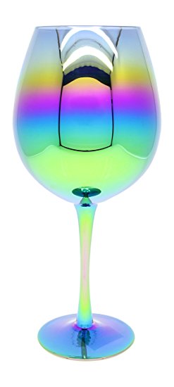 DCI X-Large Unique Wine Glass Holds An entire Bottle of Wine, 750ml, Iridescent
