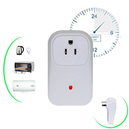 YETOR Wifi Smart Socket Digital Power Timer Switch Wireless Remote Plug Electrical Outlet 2g/3g/4g/wifi Switch on/off Appliance with Free APP for iPhone and Android Smartphones Anywhere -2.4GHZ