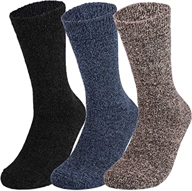 Falari 3-Pack Men Women Lambs Wool Socks Extreme Warm for Cold Weather Activities