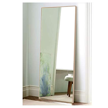 CrossROBBIN Thin Frame Floor Mirror, 65"x22", Maple
