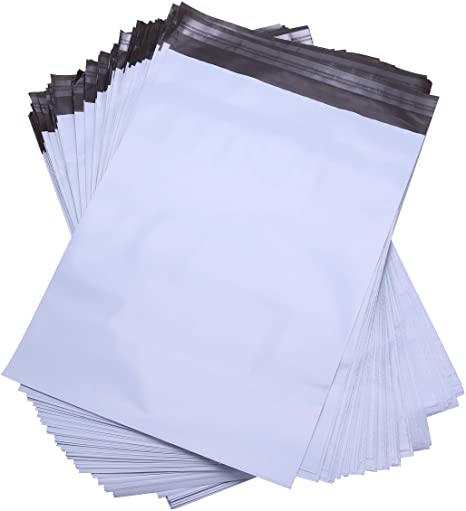 Lekzai 14.5" x 19" Poly Mailers,White Self Sealing Poly Shipping Envelope Mailers - 100 Pack