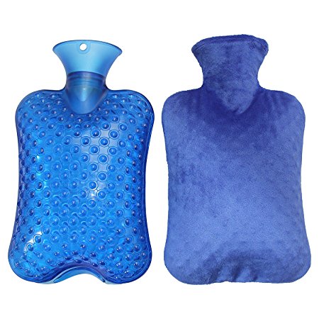 KOODER Hot Water bottle,Slow down the symptom of dysmenorrhea,warm your stomach,Winter heating products! 2L（Blue）