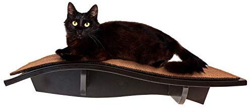 Arf Pets Cat Perch, Wall-Mounted Wooden Shelf for Your Pet – Attractive Curved Wood Ledge Encourages Natural Activity & Fun Exercise for Your Kitty – Sturdy Feline Furniture, Holds Cats Up to 44 Lbs.