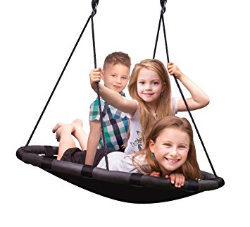 Sorbus Spinner Swing – Kids Indoor/Outdoor Round Mat Swing – Great for Tree, Swing Set, Backyard, Playground, Playroom – Accessories Included (40" Mat Seat)