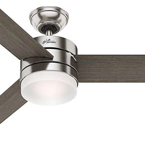 Hunter 54" Contemporary Ceiling Fan with Remote Control in Brushed Nickel (Certified Refurbished)