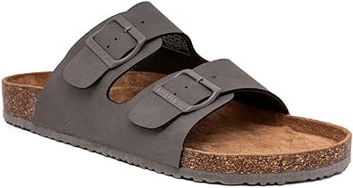 Nautica Men's Sandals - Casual Slides with 2 Adjustable Buckle Straps and Cork Footbed for Ultimate Comfort and Style