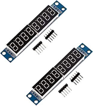 HiLetgo 2pcs MAX7219 8-Digital Segment Digital LED Display Tube for Arduino 51/AVR/STM32