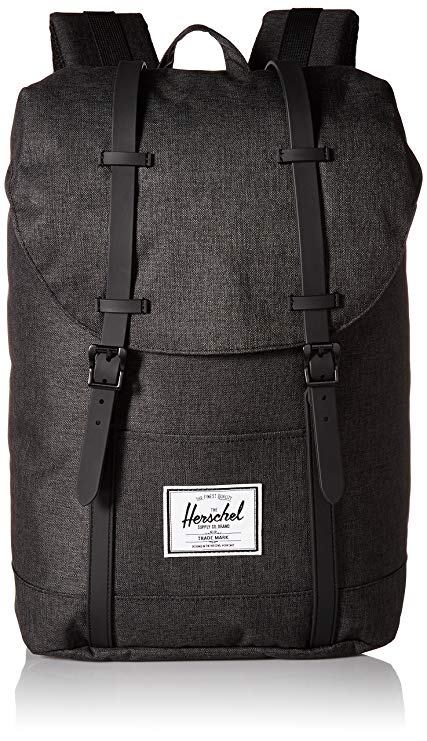 Herschel Supply Co. Retreat Backpack, Black Crosshatch/Black Rubber, One Size