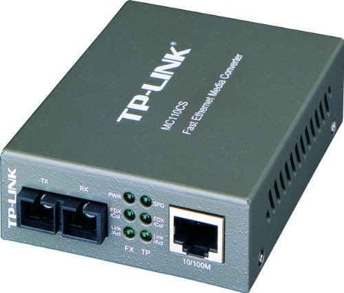 TP-LINK MC110CS Media Converter 10100Mbps RJ45 to 100M single-mode SC fiber up to 12miles chassis mountable