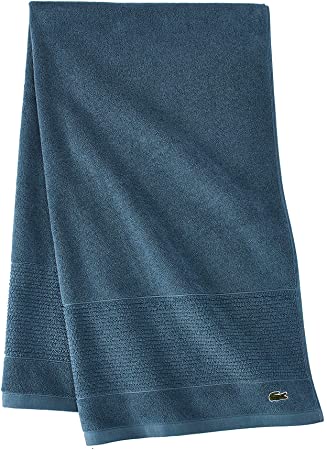 Lacoste Legend 100% Supima Cotton Towel, 650 GSM, 30" W x 54" L Bath, Dark Teal