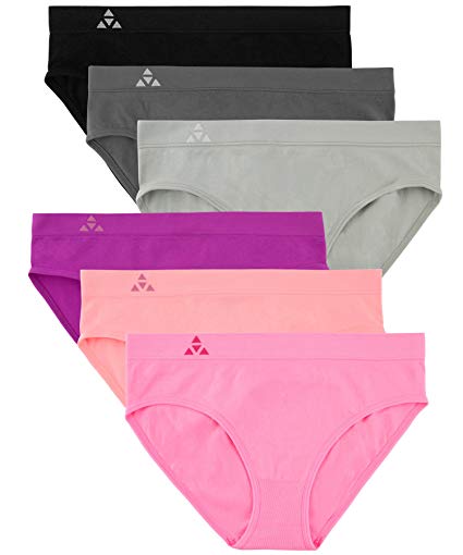 Balanced Tech Women's 6 Pack Seamless Hipster Brief Bikini Panties
