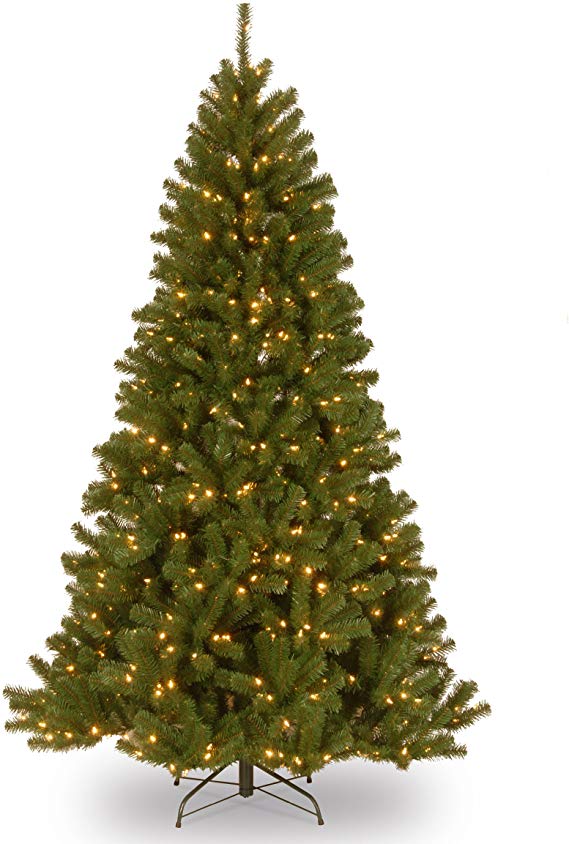 National Tree 7 Foot North Valley Spruce Tree with 500 Clear Lights, Hinged (NRV7-300-70), 7'