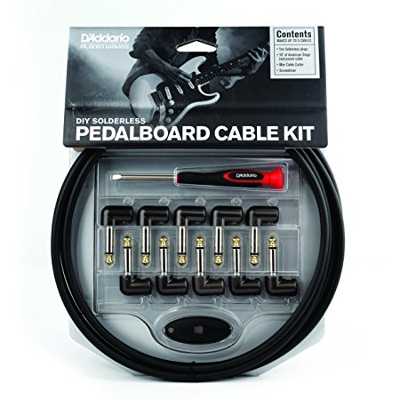 D'Addario DIY Solderless Pedalboard  Kit, 10 feet, 10 plugs