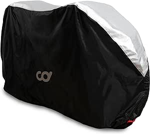 CyclingDeal Bike Cover for Outdoor Bicycle Storage - 1 Bike - Heavy Duty 600D Oxford Top with 190T Polyester Sides, Waterproof Weather Conditions for Mountain, Electric & Road Bikes, Dust Protection