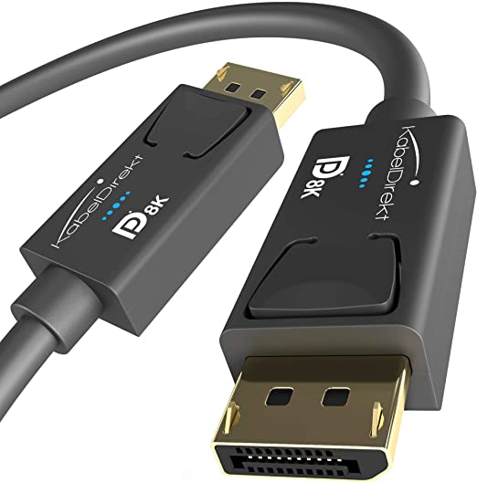 KabelDirekt – 8K DisplayPort Cable Version 1.4 (VESA Certified, Supports 8K 60 Hz, 4K 120 Hz, HBR3, DSC, HDR10, DP8K) – 15 feet