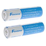 Foxnovo ICR18650 2600mAh 37v 96Wh High Drain IC Protected 18650 Rechargeable Li-ion Batteries - 2 Pieces