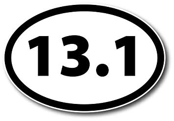 13.1 Half Marathon Black Oval Car Magnet Decal Heavy Duty Waterproof