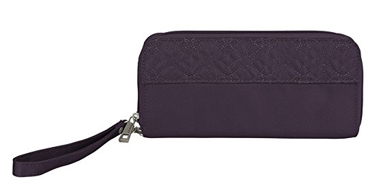 Travelon Signature Embroidered Single Zip Wallet