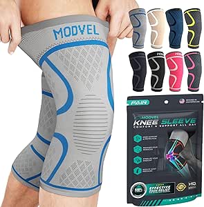 Modvel ELITE Knee Brace for Women & Men - Pair Knee Pads for Running Knee Pain, Compression Sleeve Knee Support, Workout Sports Brace for Meniscus Tear ACL & Arthritis Pain Relief, Knee Braces