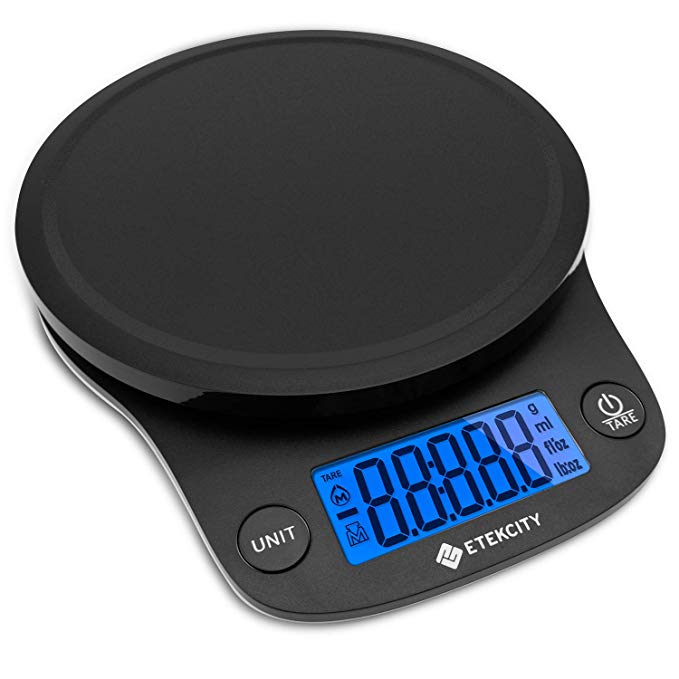 Etekcity Food Scale 0.1 Gram, Kitchen Digital Weight for Cooking and Baking, Backlit Display, Large, Black