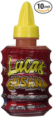 Lucas Gusano, Chamoy Flavor Hot Liquid Candy, 1.27oz, 10-Count