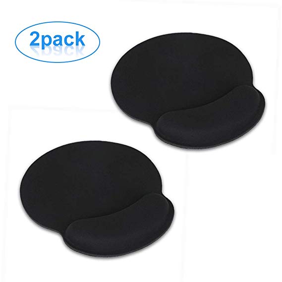 Mouse Mat Pad with Gel Wrist Rest Support aovowog Gaming Mouse Mat Mousemat Mousepad Anti-Slip Comfortable Pad for Computer Laptop Office Typist (2 PCS)