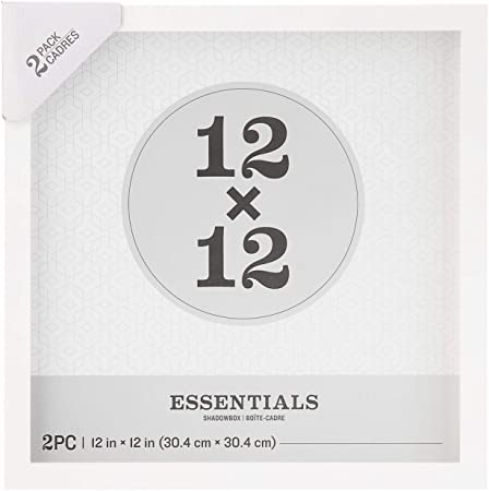 Darice Essentials White 12 x 12 inches, 2 Pieces Shadow Box, 2 Count