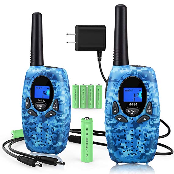 Topsung Walkie Talkies Rechargeable for Kids/Adults, FRS Rechargeable Two Way Radios Long Range with Charger Batteries, Upgraded Version Portable Walky Talky for Camping (Camouflage)