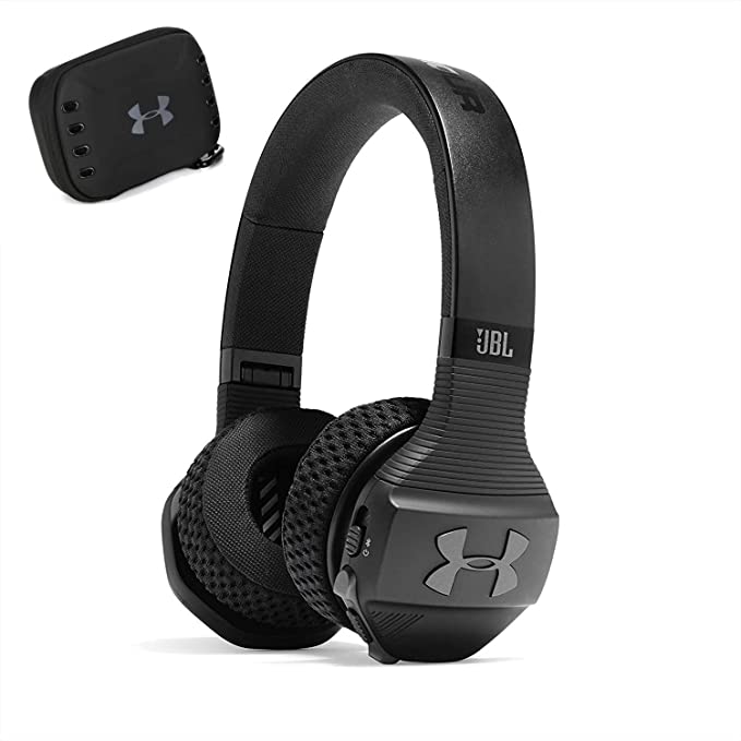 JBL Under Armour Sport Train Wireless On-Ear Bluetooth Headphones, IPX4 Sweatproof for Sports with Under Armour Carrying Case (Black)