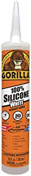 Gorilla 8060002 White 100Percentsilicone Sealant, 10 Oz, White