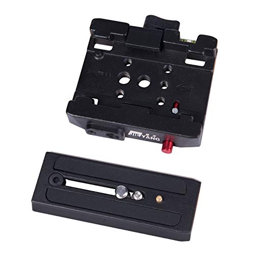 Quick Release Plate Adpater，with 1/4 and 3/8 Inches Screw for DSLR Camera Camcorder Tripod Monopod Manfrotto501HDV 502HDV 503HDV