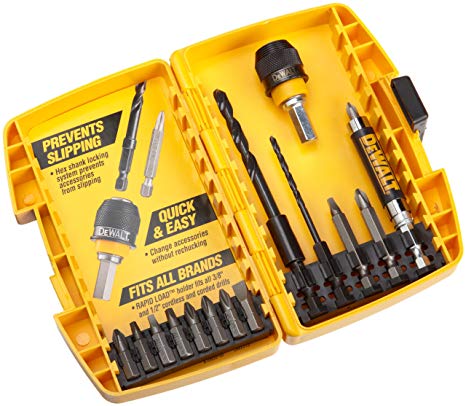 DEWALT DW2513 Rapid Load 15 Piece Drilling and Driving Set in Plastic Case