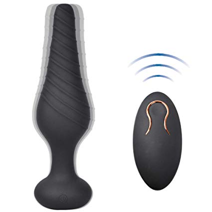 Vibrating Anal Vibrator with 10 Vibration Modes, Rechargeable Silicone Butt Plug Massager