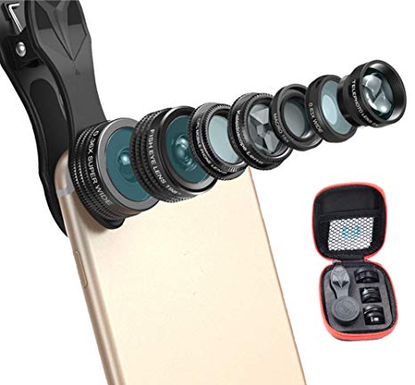 New Mobile Phone Camera Lens kit, 4K HD Mobile Phone Camera Lens, 7-in-1 Mobile Phone Lens kit
